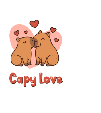 Capy love minta fekete pólón
