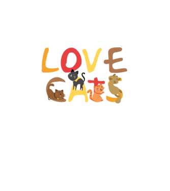 Love cats minta fehér pólón