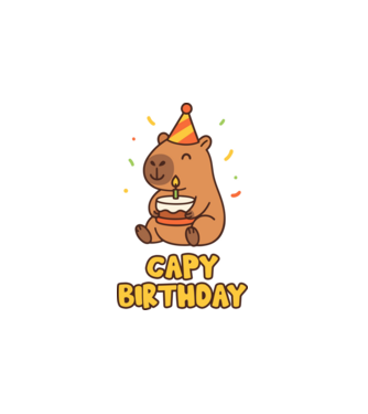 Capy birthday minta fehér pólón