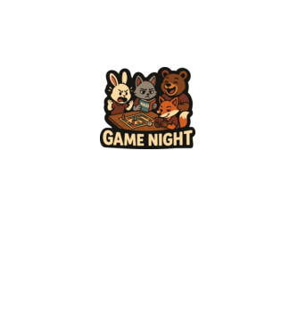 Game Night minta fekete pólón