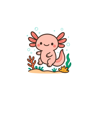 Axolotl minta szürke pólón