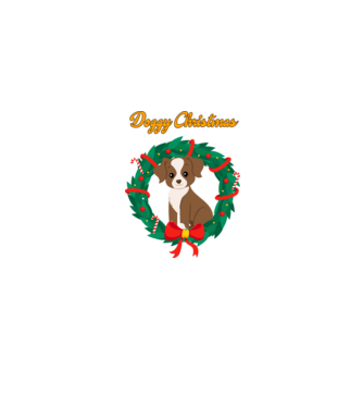 Doggy Christmas minta homokszín pólón