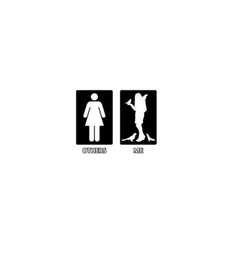 Others vs. Me (nő) - madár minta fekete pólón