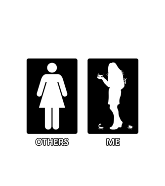 Others vs. Me (nő) - ízeltlábú minta fehér pólón