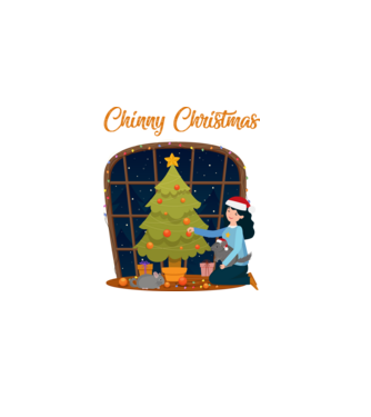 Chinny Christmas minta sötétkék pólón