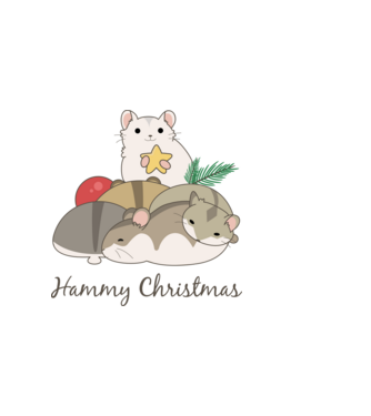 Hammy Christmas minta fehér pólón