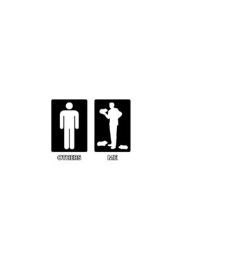 Others vs. Me (férfi) - tengerimalac minta fekete pólón