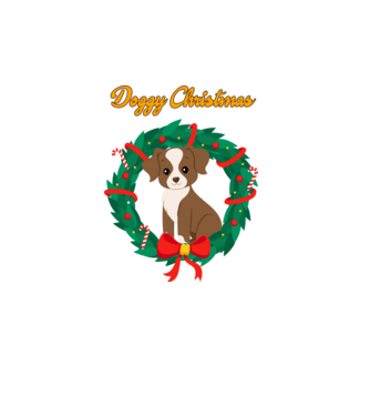 Doggy Christmas minta türkiz pólón