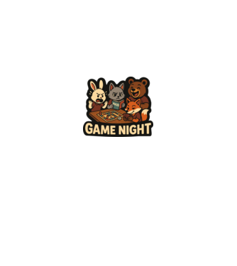 Game Night minta királykék pólón