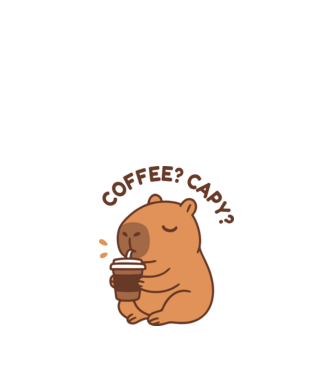 Coffee? Capy? minta narancssárga pólón
