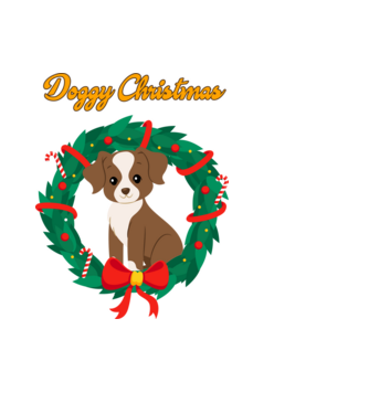 Doggy Christmas minta fekete pólón