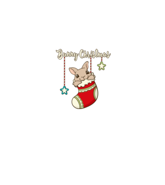 Bunny Christmas minta farmerkék pólón