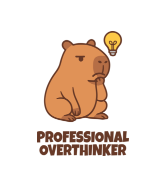 Professional overthinker minta fehér pólón