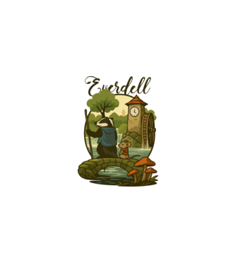Everdell minta fehér pólón