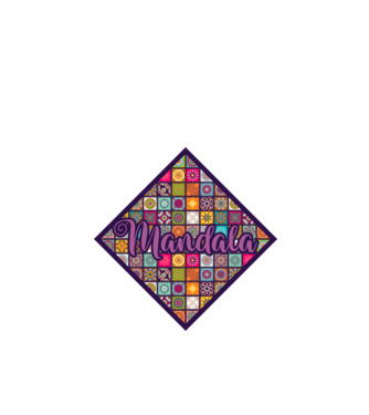 Mandalák minta fekete pólón