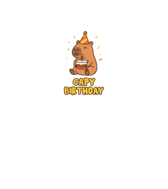 Capy birthday minta szürke/fekete pólón