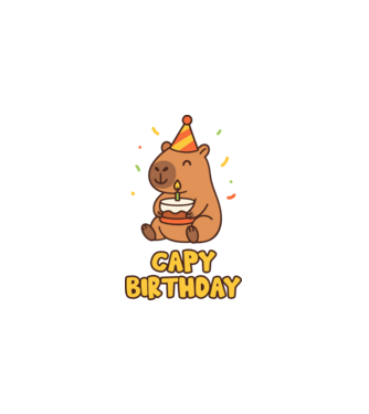 Capy birthday minta fekete pólón