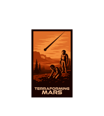 A Mars terraformálása minta fehér pólón