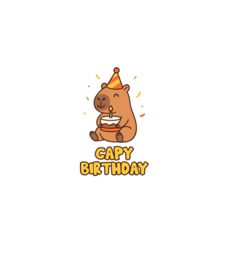 Capy birthday minta sötétkék pólón