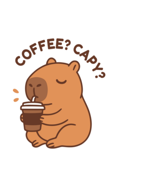 Coffee? Capy? minta fehér pólón