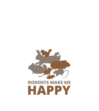 Rodents make me happy minta fehér pólón