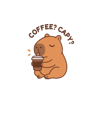 Coffee? Capy? minta fehér pólón