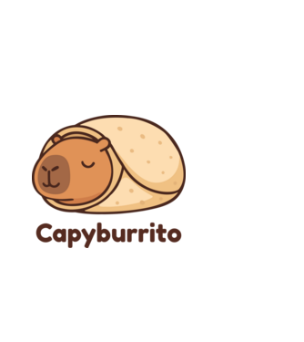 Capyburrito minta fekete pólón
