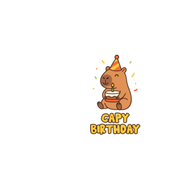Capy birthday minta neonsárga pólón