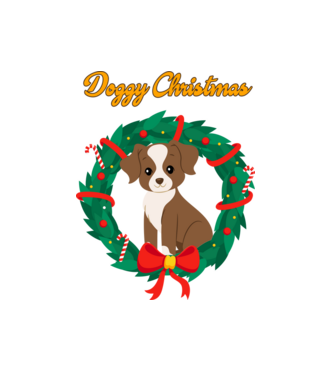 Doggy Christmas minta fehér pólón