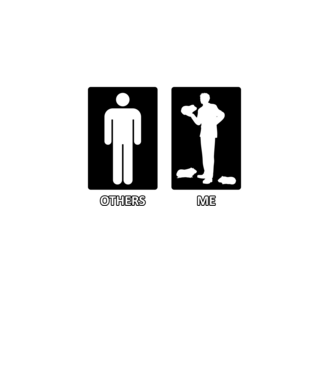 Others vs. Me (férfi) - tengerimalac minta fekete pólón