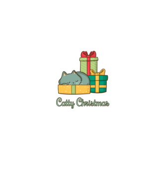 Catty Christmas minta királykék pólón