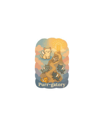 Purr-gatory minta fehér pólón
