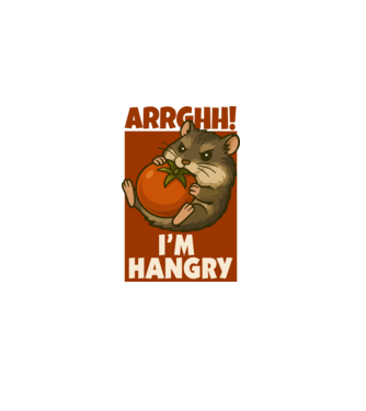 Hangry hamster minta homokszín pólón