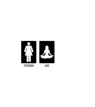 Others vs. Me (nő) - jóga minta fekete pólón
