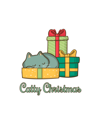 Catty Christmas minta fehér pólón