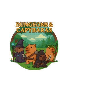 Dungeons & Capybaras minta fehér pólón