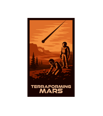 A Mars terraformálása minta fehér pólón