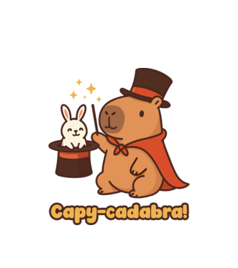 Capy-cadabra minta fehér pólón