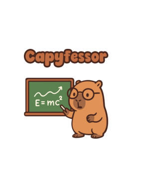 Capyfessor minta fehér pólón