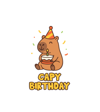 Capy birthday minta fehér pólón