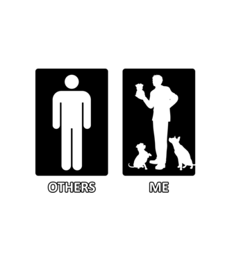 Others vs. Me (férfi) - kutya minta fehér pólón