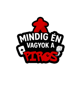 Mindig én vagyok a piros minta homokszín pólón