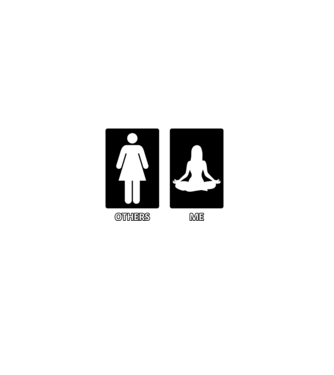 Others vs. Me (nő) - jóga minta farmerkék pólón
