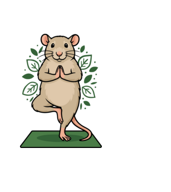 Rat yoga minta fekete pólón
