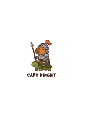 Capy knight minta fekete pólón