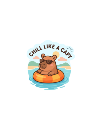Chill like a capy minta almazöld pólón