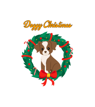 Doggy Christmas minta fekete pólón