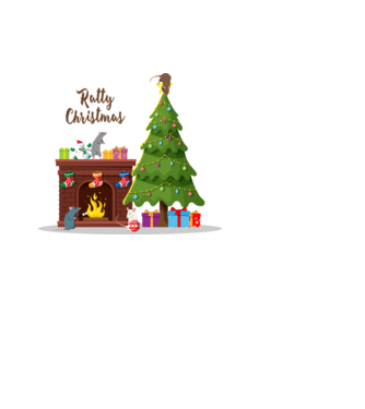 Ratty Christmas minta fehér pólón