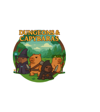 Dungeons & Capybaras minta homokszín pólón