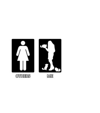 Others vs. Me (nő) - csincsilla minta fekete pólón